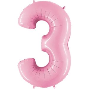 26″ Μπαλόνι παστέλ Ροζ Αριθμός 3