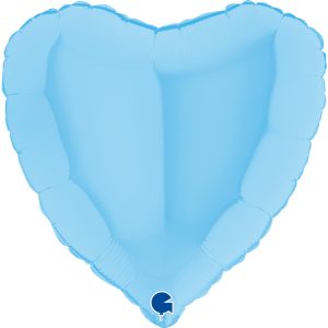 18″ Μπαλόνι Ματ Γαλάζια Καρδιά