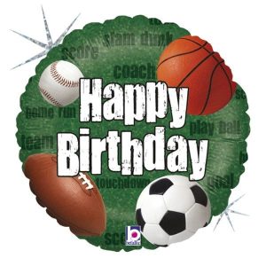 18” Μπαλόνι Sports Balls Happy Birthday