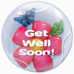 Μπαλόνι λουλούδι “Get Well Soon” bubble 51 εκ