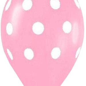12″ Μπαλόνι τυπωμένο ροζ πουά