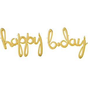 Μπαλόνια “Happy B-day” Gold (2 τεμ)