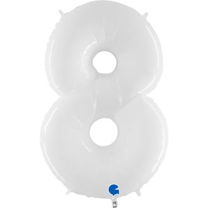 40″ Μπαλόνι Αριθμός 8 Άσπρο