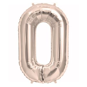 40” Μπαλόνι Ροζ – Ασημί Αριθμός ‘0’