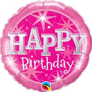 18″ Μπαλόνι Happy Birthday Pink Sparkle