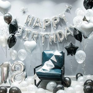 Black and White Birthday Decoration