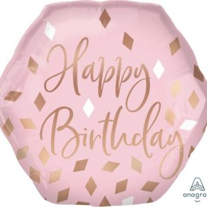 23″ Μπαλόνι Birthday Blush Πολύγωνο